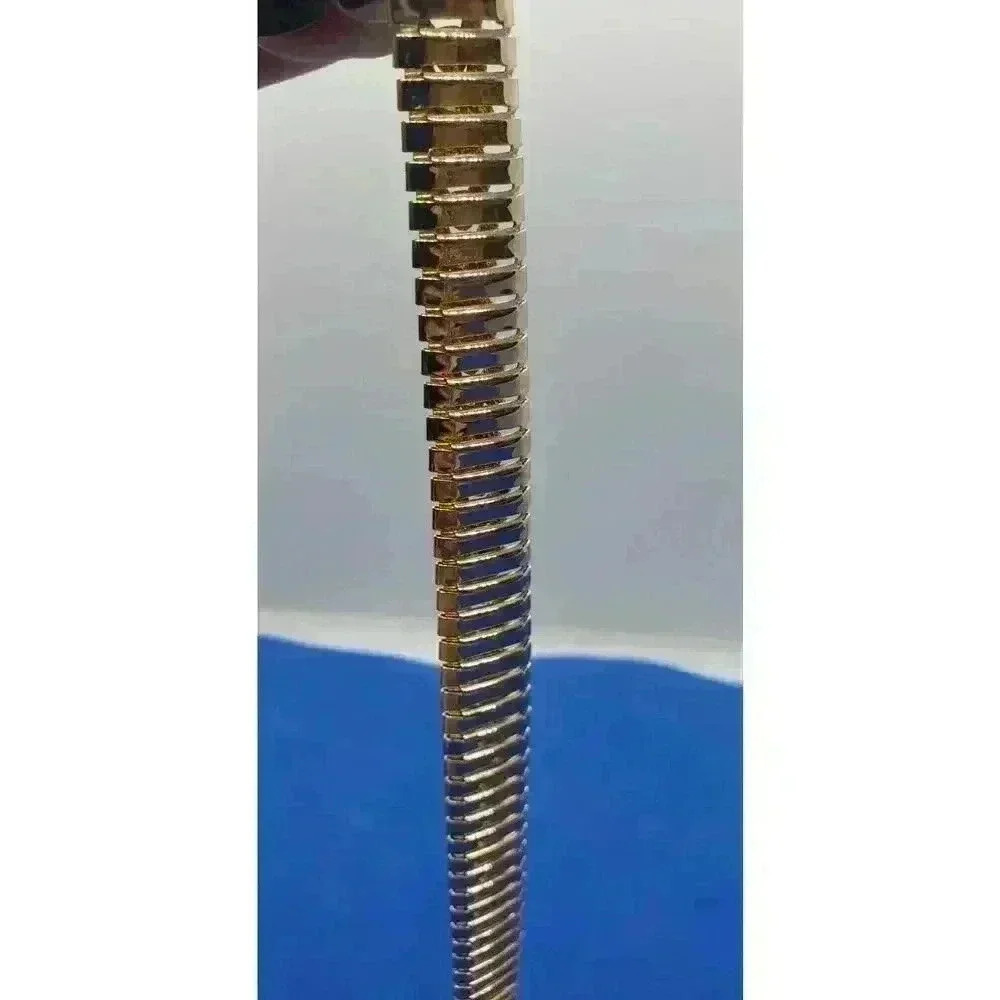 Vintage Gold Choker Necklace Railroad Style & Braided Thick Chain Chunky - Picture 8 of 12